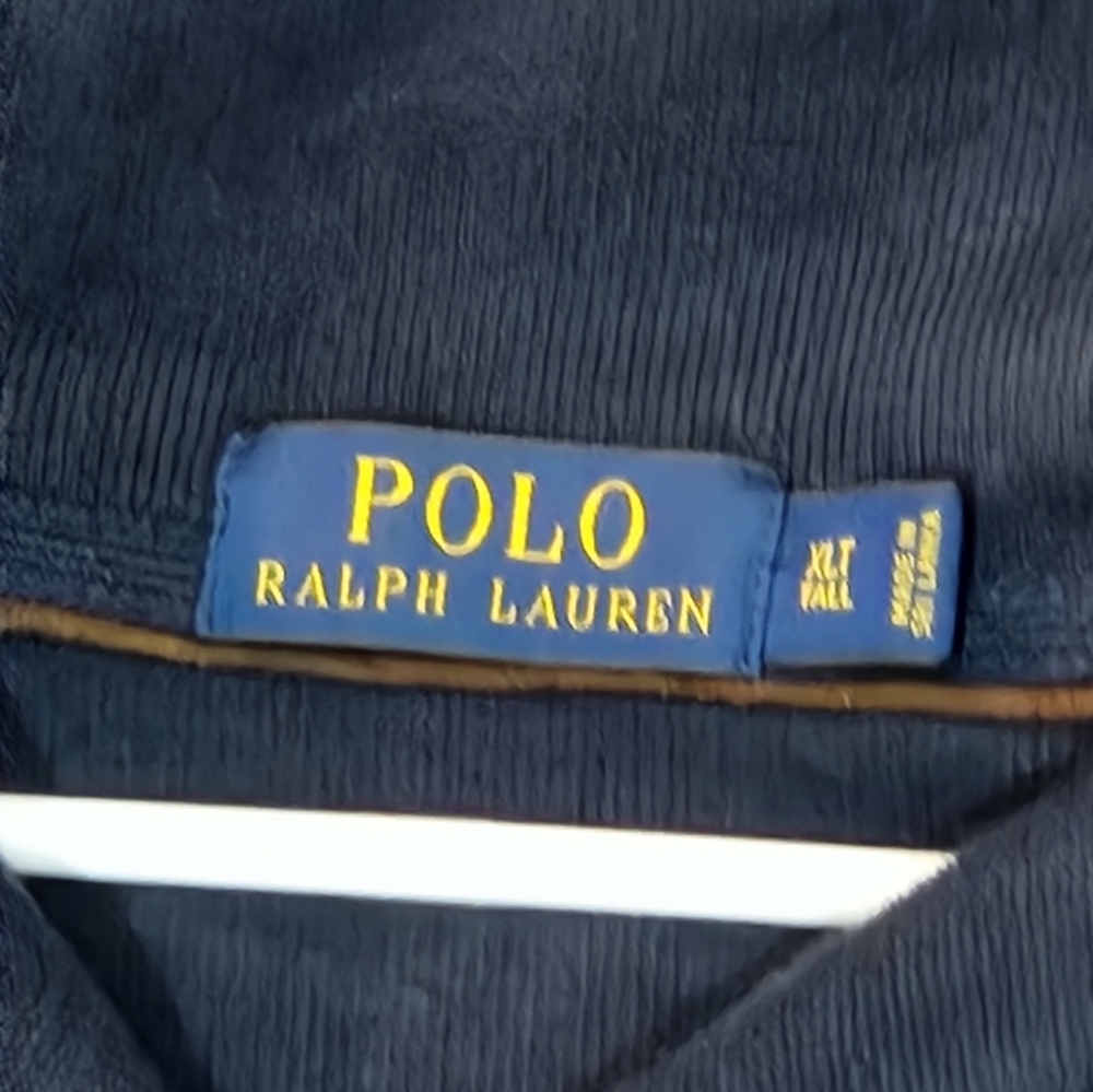 Polo Ralph Lauren Navy Pullover with Brown Elbow Patches Size Xlarge Tall - Picture 8 of 9